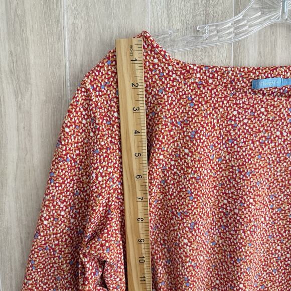 J MCLAUGHLIN Catalina Cloth Sheath Dress Large Multicolor Print Ruched Side Red - Picture 9 of 12